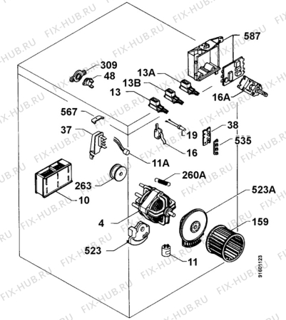 Взрыв-схема стиральной машины Zanussi TDS363E - Схема узла Functional parts